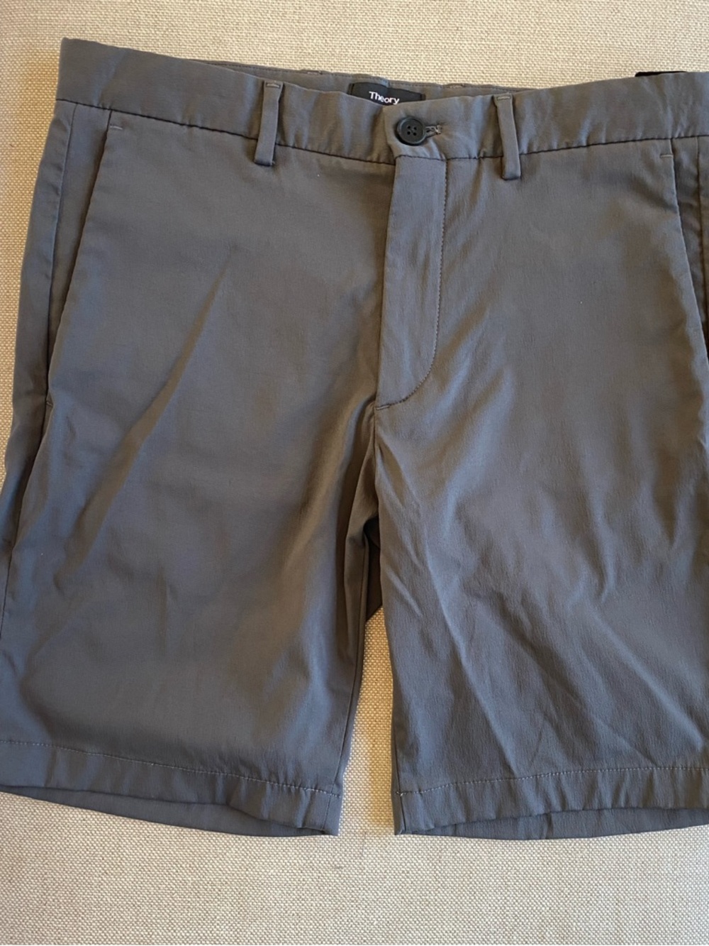 Theory Men's Gray Flat Front Shorts